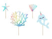 Picture of CAKE TOPPERS NARWHAL 10-15.5CM - 4 PACK